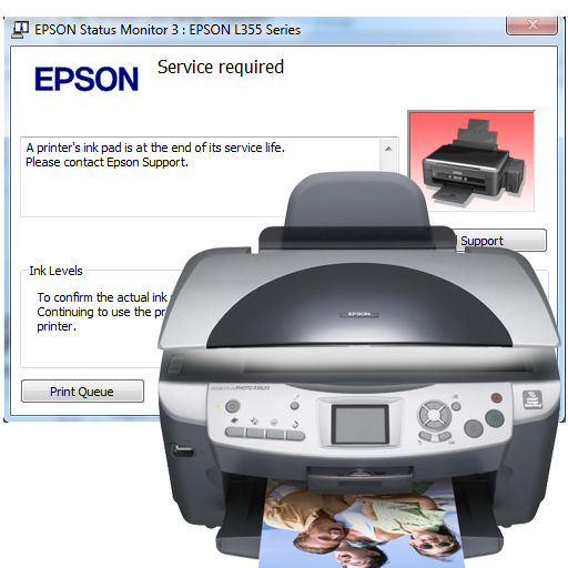 آموزش ریست پرینتر Epson RX620