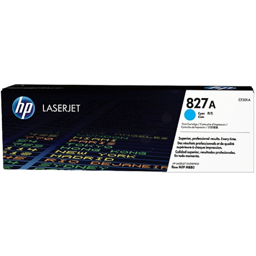 HP 827A Cyan Original LaserJet Toner Cartridge CF301A